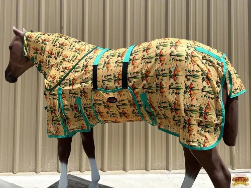 Miniatura 71 de HILASON Hoja de mosca de caballo con protección UV, malla transpirable, mosquito, primavera, alfombra de caballo de verano, alfombra de mosca