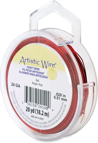 Miniatura 99 de Artistic Wire, alambre para manualidades de calibre 22 bañado en plata, resistente a las manchas, color cobre, blanco, 9,1 m