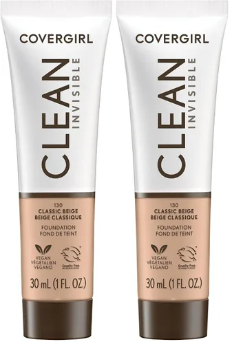 Miniatura 15 de COVERGIRL Maquillaje de base invisible limpio, acabado natural rocío y brillante, cobertura para construir, aspecto suave como la piel, vegano
