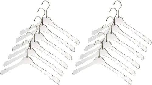 Miniatura 9 de YBM HOME Perchas acrílicas transparentes de calidad hechas de acrílico transparente para un aspecto y tacto lujosos para el armario, perchas