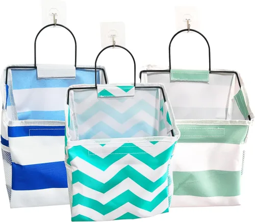 Miniatura 8 de Bolsas de almacenamiento para colgar en la pared, cesta organizadora de escritorio, cesta de almacenamiento colgante de lino de algodón para cocina