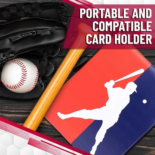Miniatura 6 de Carpeta de tarjetas de béisbol con mangas, álbum de tarjetas impermeable de 3 anillos con 50 mangas, cierre de cremallera, tarjetero de gran