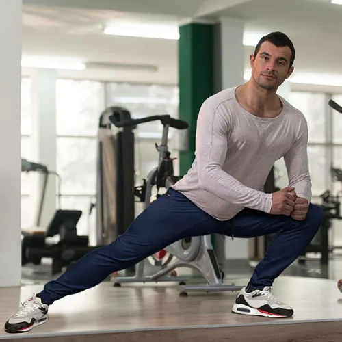 Miniatura 3 de MAIKANONG Pantalones deportivos ajustados para hombre, pantalones de entrenamiento para gimnasio, correr, atletismo, casual
