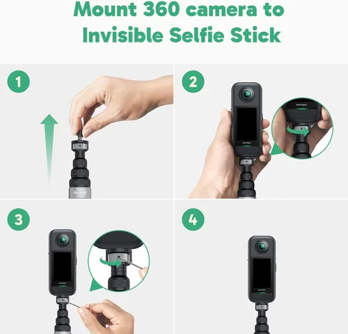 Miniatura 5 de AKASO Palo selfie invisible de 118"/3 m, poste de extensión de fibra de carbono para Insta360 X5/X4/X3, DJI Osmo 360, GoPro Hero 13/12/11, AKASO