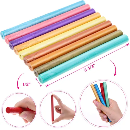 Miniatura 5 de Paxcoo 26 varillas de sellado de cera para sellos, letras y manualidades, cera de sellado de pistola de pegamento (colores surtidos)