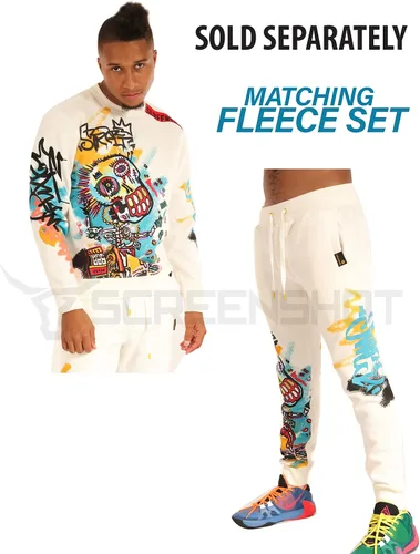 Miniatura 3 de SCREENSHOT Sudadera con cuello redondo de estilo urbano de Nueva York con graffiti y hip hop para hombre