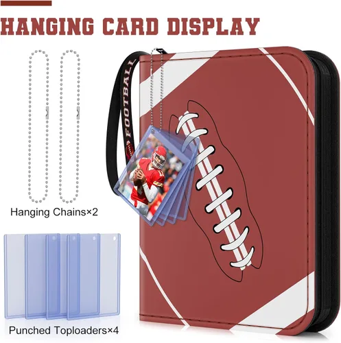 Miniatura 3 de Mlikero Carpeta de 440 bolsillos para tarjetas de fútbol, álbum para tarjetas deportivas con diseño de exhibición de tarjetas, álbumes de tarjetas