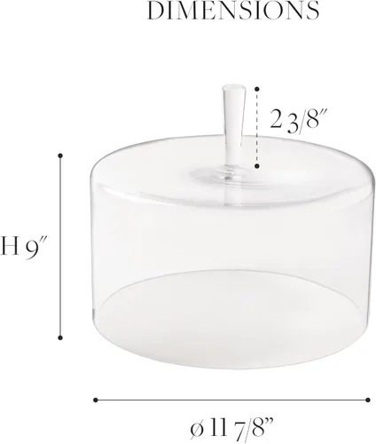 Miniatura 2 de Costa Nova Cloche de cúpula de vidrio de 12 pulgadas - Colección Coupole, transparente Cubierta para pastel hecha a mano con soplo bucal