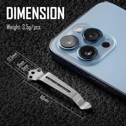 Miniatura 8 de KeyUnity KR00 EDC Pocket Pry Bar Bit Bar Titanium Multitool & KA23 Clip de bolsillo de acero inoxidable paquete