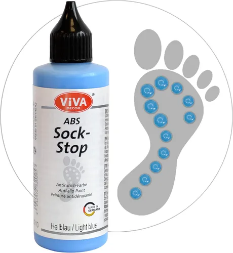 Miniatura 4 de Viva Decor ABS Sock Stop (82 ml, azul claro) - Pintura para telas para calcetines antideslizantes, alfombras de baño y más - Sin látex, a base