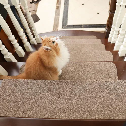 Miniatura 3 de Cosy Homeer - Alfombra antirresbalante para escaleras, de 30.0 x 8.0 in, para escalones de madera, alfombras para niños y perros, 100% poliéster, 15