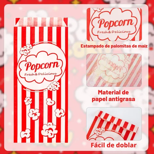 Miniatura 3 de MAQIHAN 100 bolsas de palomitas de maíz de 1 onza – Pequeñas bolsas de papel desechables para palomitas de maíz, mini contenedores de granos