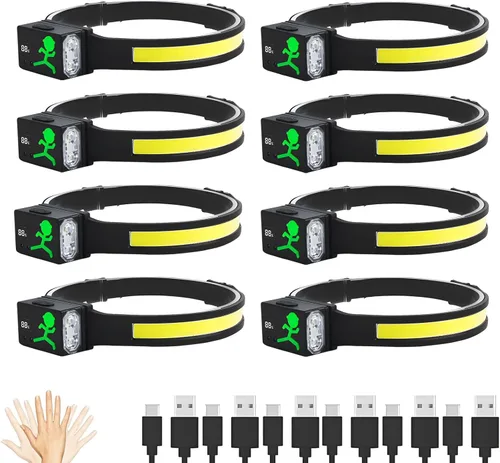 Miniatura 9 de Linterna frontal LED recargable, sensor de movimiento de 230°, faros delanteros para frente, luz de casco duro para adultos, linterna LED
