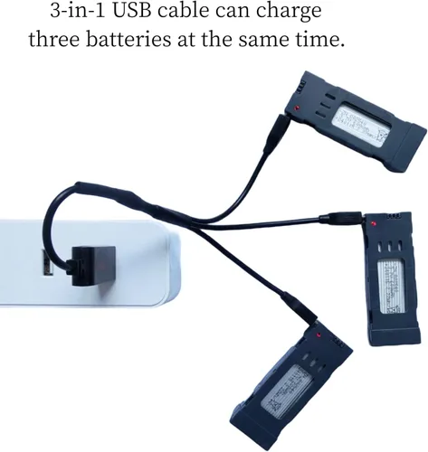 Miniatura 3 de Batería de 3.7V 600mAh para E58 S168 JY019 JD-19 Dron Batería E58 Drone Batería con Cable de Carga USB
