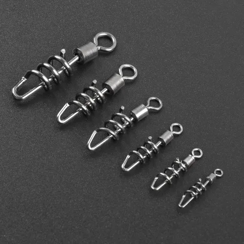 Miniatura 6 de SILANON Sacacorchos de pesca a presión giratorios, 50 piezas de acero inoxidable remolino giratorio barril giratorio con sacacorchos clips rápidos