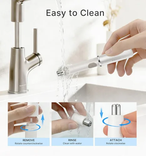 Miniatura 6 de TOUCHBeauty Recortador de pelo de cara, cejas, nariz y orejas, removedor de pelo todo en uno para mujeres y hombres, afeitadora de doble hoja