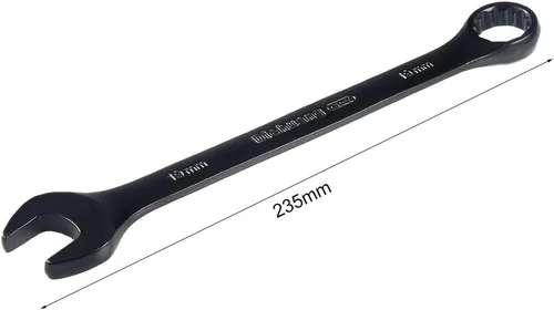 Miniatura 2 de uxcell Llave combinada métrica de extremo abierto de 0.748 in y 12 puntos, revestimiento galvanizado negro, Cr-V