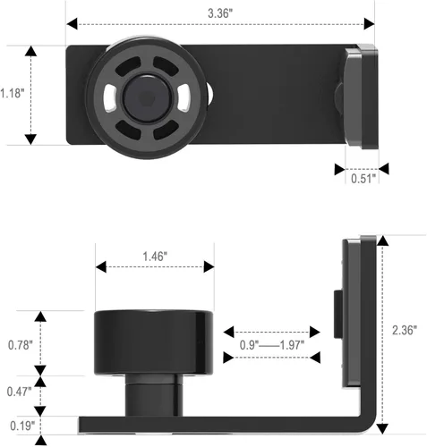 Miniatura 4 de CCJH Guía de piso de puerta corredera de granero ajustable montado en la pared inferior doble rodillos guía negro 1pcs
