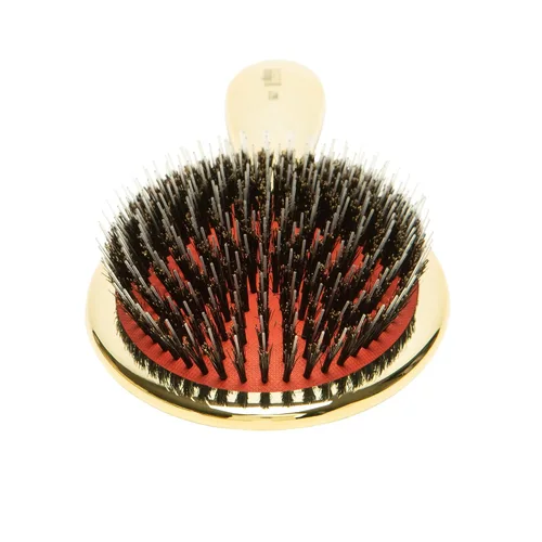 Miniatura 3 de Ibiza Hair Cepillo de jabalí ovalado extra grande (GL7 - dorado metálico) Cerdas de jabalí/nailon estimulan el cuero cabelludo y distribuyen