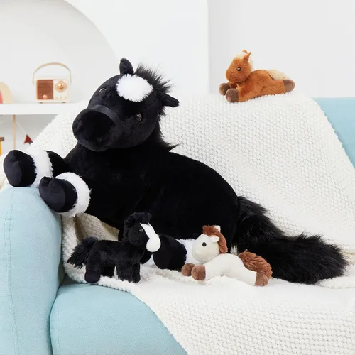 Miniatura 4 de MaoGoLan Mono gigante de peluche con bebés, juguete de peluche suave con plátano regalo para niños, niñas, niños, mamá y 3 bebés pequeños colgantes