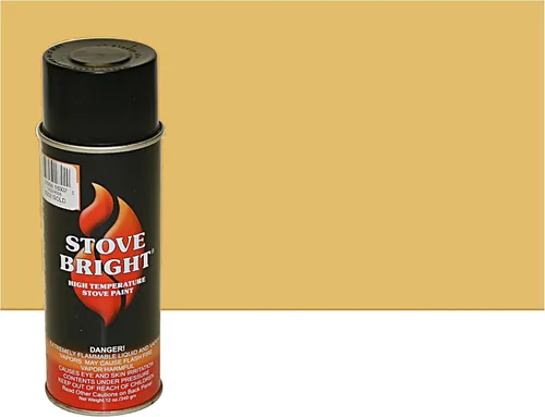 Miniatura 24 de Pintura en aerosol Stove Bright de alta temperatura, metálica, hasta 1200 grados, 12 onzas (paquete de 1), 6304 - negro liso sin brillo 6304 - Negro