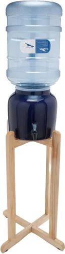 Miniatura 2 de Bluewave Lifestyle Dispensador de agua de madera natural, soporte para piso, 27 pulgadas, capacidad para botellas, jarras y Crocks de 1 a 5 galones