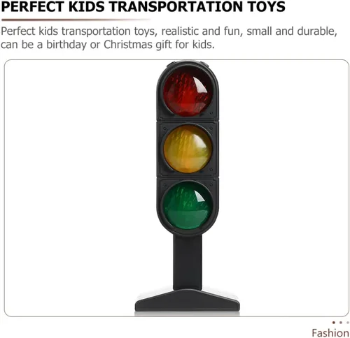Miniatura 8 de Toyvian Juego de juguetes de semáforo, paquete de 3 modelos educativos de luz de señal de carretera de 7.87 pulgadas para niños, señales de tráfico