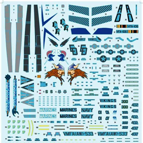 Miniatura 7 de Fighter 3D Puzzles - Kits de modelos de plástico, escala 1/48 F/A-18D, modelo de caza de avispón, juguetes para adultos y regalo, 13.8 x 10 pulgadas