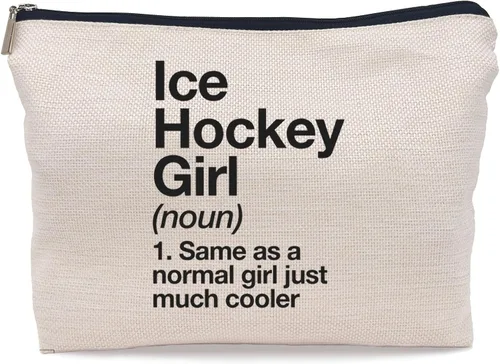 Frases inspiradoras, definición de hockey sobre hielo, deportes, hockey sobre hielo, bolsa de maquillaje para niña, estuche con cremallera,