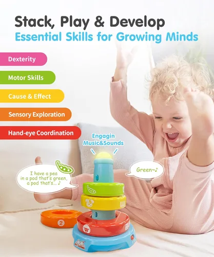 Miniatura 3 de BEST LEARNING Stack & Learn - Juguete apilable de actividades educativas de desarrollo para bebés de 6 o 9 meses en adelante Regalo de cumpleaños