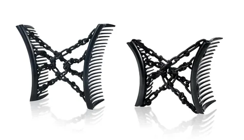 Paquete de 2 Peines Cómodos Originales - Peine Doble para Cabello Fino, Delgado y Ondulado - Peinados de Cola de Caballo Fáciles y Recogidos de