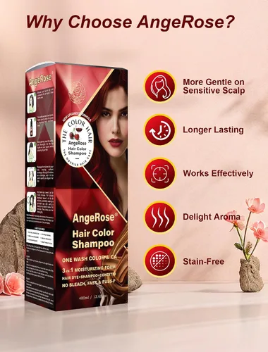 Miniatura 5 de Champú de Tinte de Cabello Vino Rojo 3 en 1, Tinte Natural para el Cabello para Cubrir el Cabello Gris, 400 ML