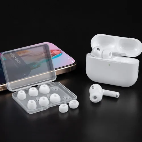 Miniatura 6 de SOULWIT 5 pares de almohadillas de silicona para AirPods Pro 3 (3ª generación 2025), almohadillas de repuesto Pro3 con kit de limpieza Blanco
