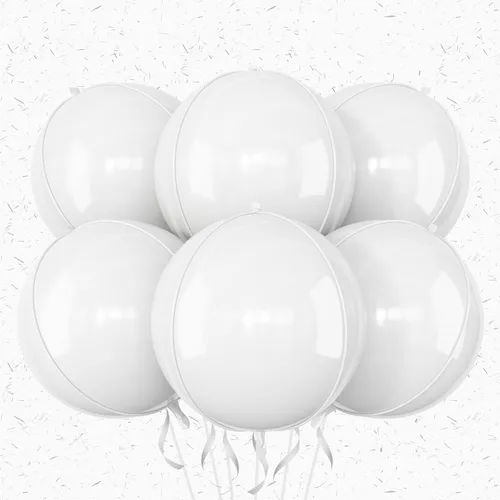 Miniatura 42 de 6 globos redondos negros de aluminio, globos redondos gigantes 4D, globo negro metálico de 22 pulgadas para Año Nuevo, cumpleaños, boda, graduación