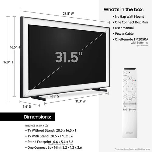 Miniatura 5 de SAMSUNG Smart TV Class FRAME QLED LS03 Series de 32 pulgadas – FHD Dual LED Quantum HDR Smart TV con Alexa incorporado (QN32LS03TBFXZA, modelo 2020)
