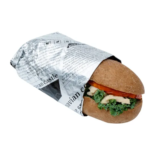 Miniatura 15 de Restaurantware Foil Lux - Envolturas para sándwich de 12 x 12 pulgadas, 500 revestimientos aislados para cestas de alimentos, papel de periódico
