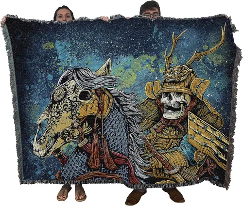Miniatura 11 de Pure Country Weavers David Lozeau - Manta con diseño de esqueleto de pájaros de plumas, manta tejida de algodón, hecha en los Estados Unidos