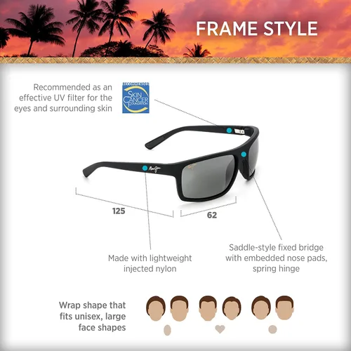 Miniatura 8 de Maui Jim Mens and Womens Byron Bay Polarized Wrap Sunglasses