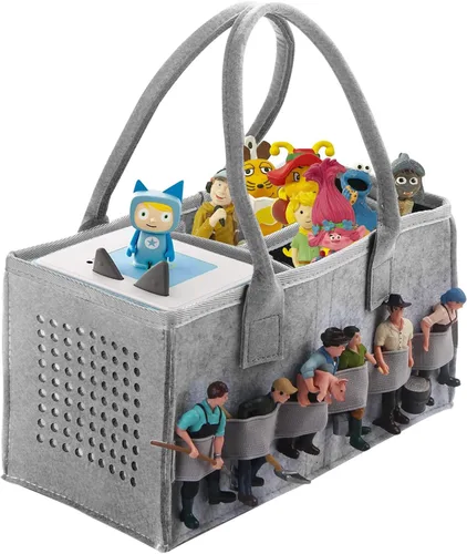 Toniebox Bolso Accesorios Funda Protectora Organizador con Almacenamiento para Figuras, Mucho Espacio, Bolso para Juego de Iniciación Toniebox (Gris)