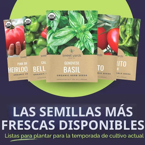 Miniatura 3 de Paquete variado de semillas orgánicas de verano, 12 paquetes individuales, temporada 2026, albahaca, tomate, pepino, sandía y mucho más para plantar