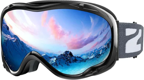Miniatura 16 de ZIONOR Lagopus Gafas de protección UV para esquí y snowboard, antiniebla, para hombres, mujeres, jóvenes A0-vlt 10.5% Marco Blanco Lente Plata