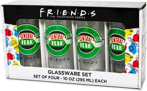 Miniatura 2 de Silver Buffalo Friends Central Perk NYC - Juego de vasos de 4 piezas, 10 onzas