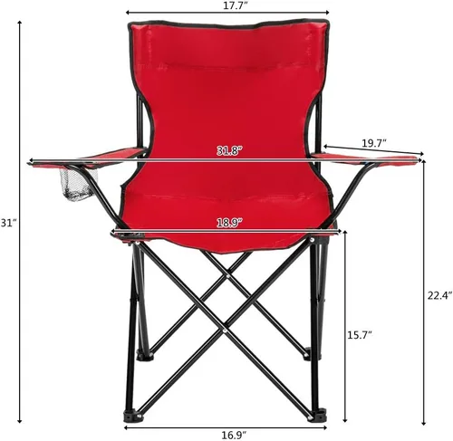 Miniatura 3 de Silla de campamento portátil, silla de campamento pequeña, silla plegable, silla de campamento de playa, silla deportiva con respaldo y soporte