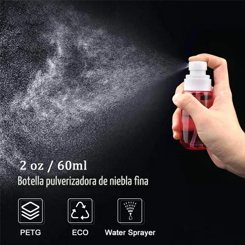 Miniatura 2 de Cosywell Botella de spray de viaje aprobada por la TSA de 2oz 60ml, paquete de 3, a prueba de fugas, nebulización fina, botella de spray de plástico