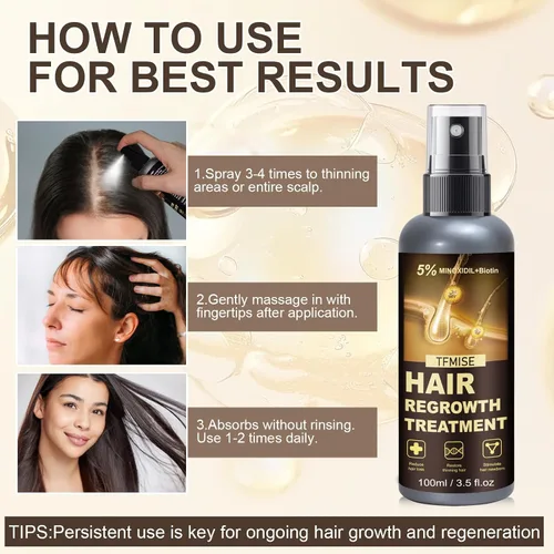 Miniatura 5 de Minoxidil Spray - 5% de minoxidil para hombres, productos de minoxidil para mujeres para el crecimiento del cabello, dispositivos de crecimiento