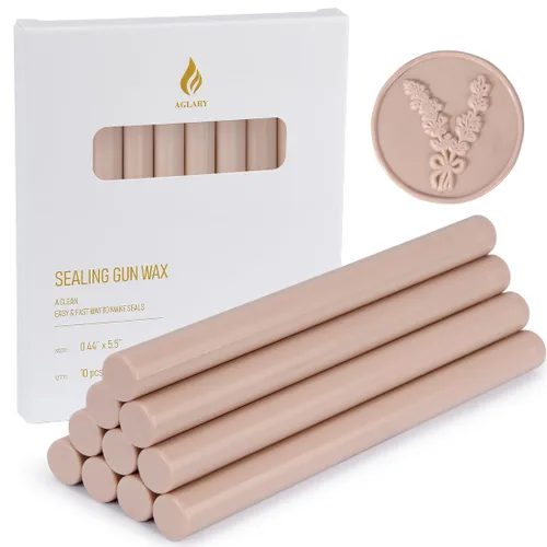10 varillas de cera de sellado color gris pardo para pistola de pegamento, ideales para sellos de cera, perfectos para invitaciones de boda