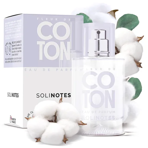 Solinotes Cotton Flower Perfume para mujeres y hombres, 1.7 fl oz / 50 ML Eau De Parfum, delicado aroma floral y relajante con ingredientes premium
