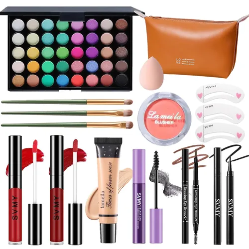 Miniatura 10 de Set de maquillaje para mujeres, kit completo de maquillaje para principiantes y profesionales, juego de maquillaje de viaje para adolescentes