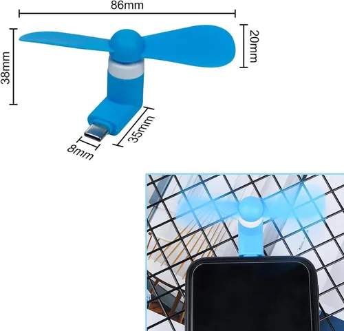 Miniatura 2 de PCTC Paquete de 3 mini ventiladores de teléfono - Tipo C para Samsung Galaxy S24/S23, compatible con Apple iPhone 15/15 Pro, Moto Razr 40