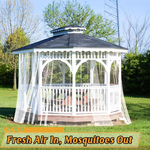 Miniatura 6 de Mosquitera grande de 33 x 10 pies, red de malla para protección del jardín y plantas, pantalla contra pájaros e insectos del patio, blanco